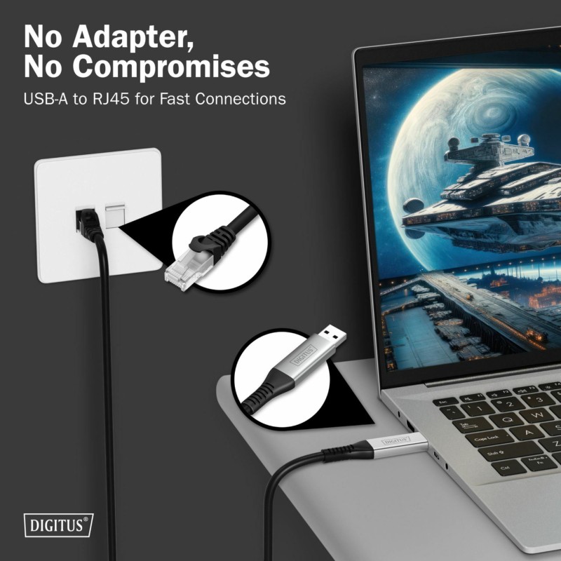 Kabel Digitus USB-A v Mrežni UTP RJ45 Gigabit, 3m