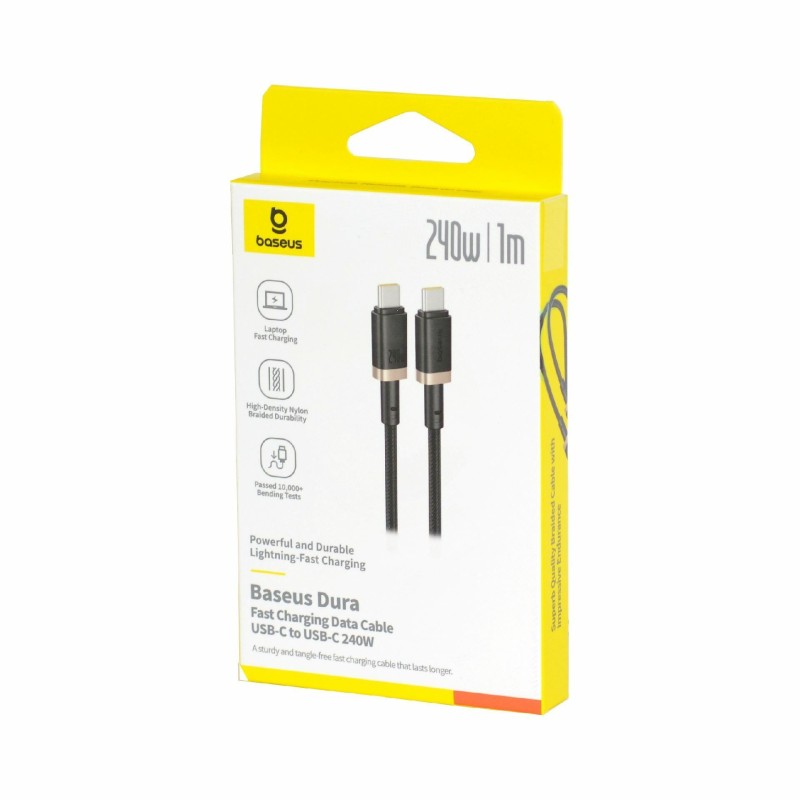 Kabel Baseus USB C-C 40W Dura Fast pleten črn, 1m