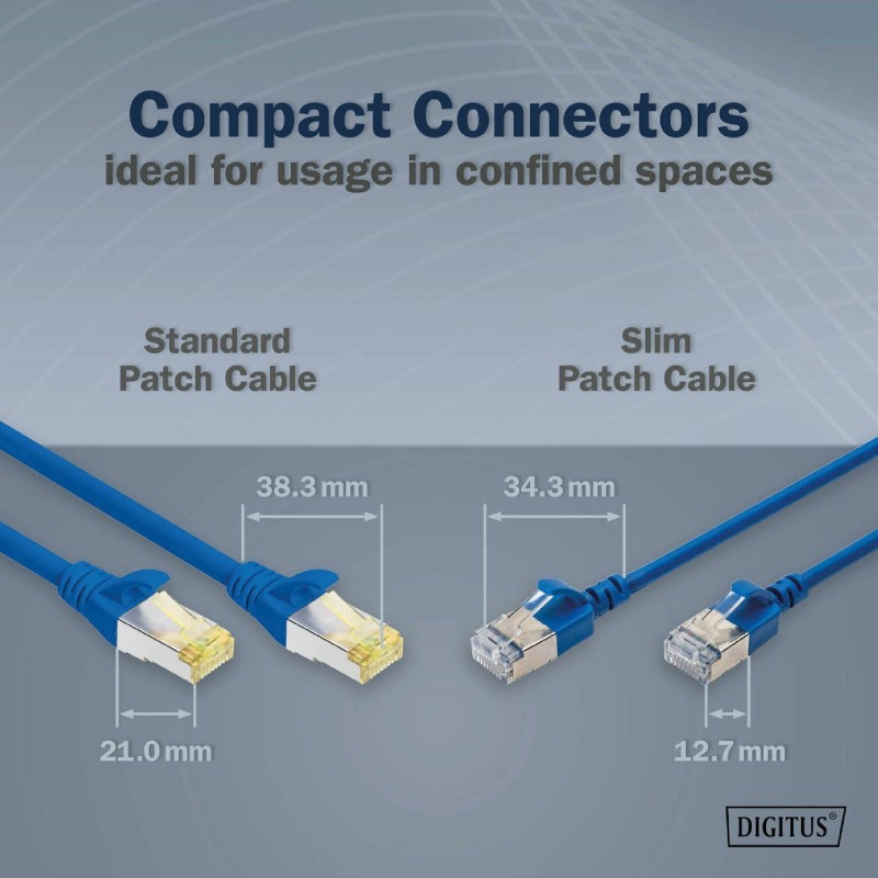 Mrežni kabel Digitus FTP CAT.6A, 0,5m, moder