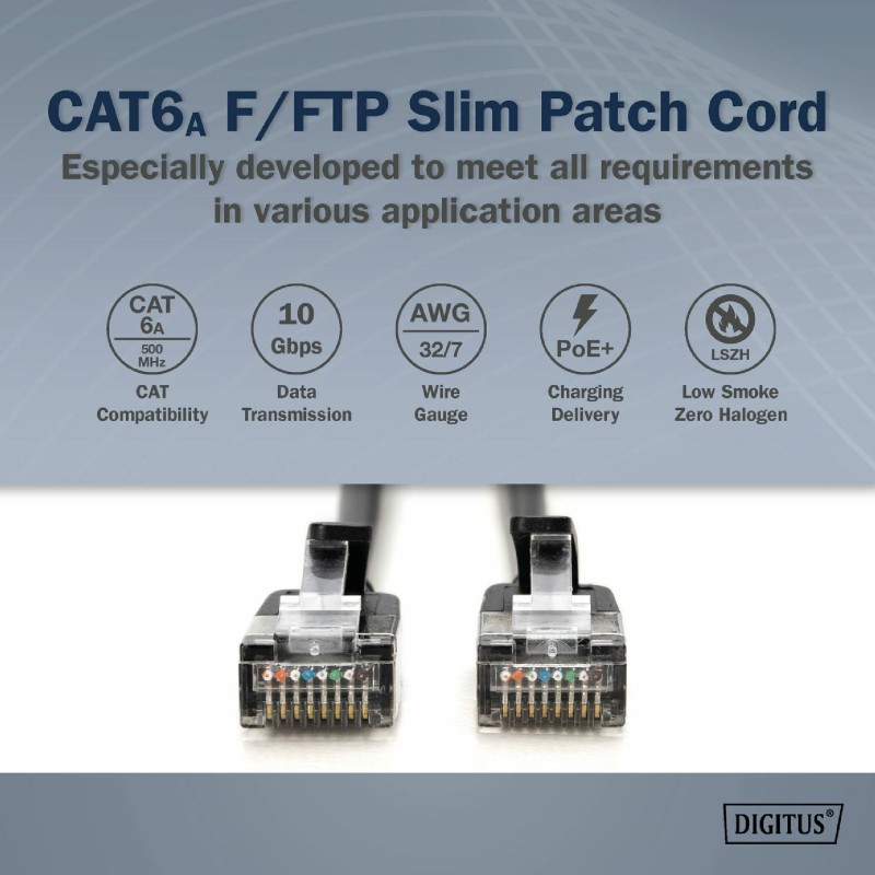 Mrežni kabel Digitus FTP CAT.6A, 2m, črn