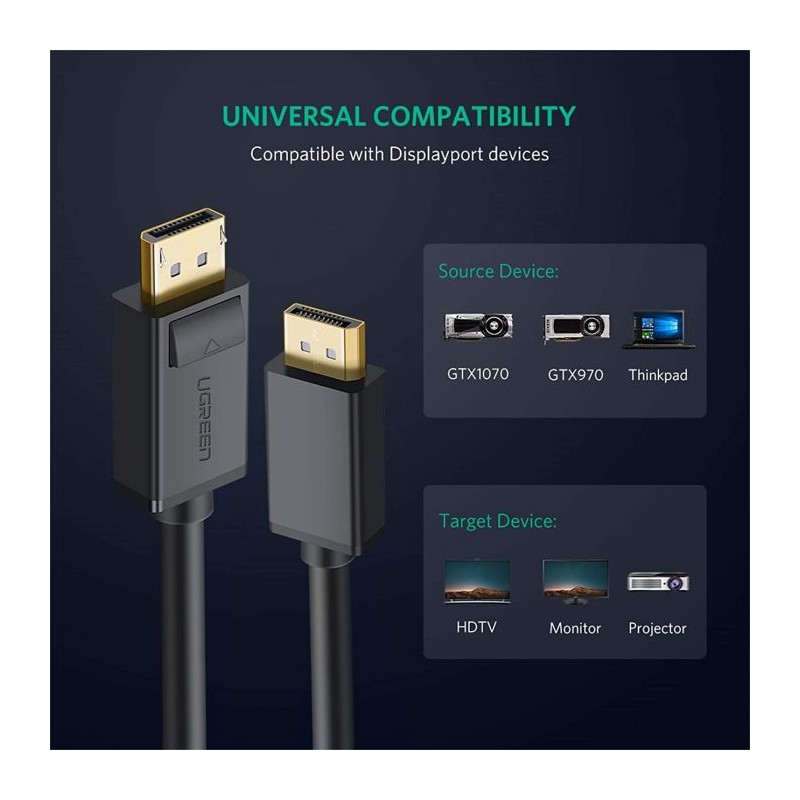 Kabel Ugreen 4K DisplayPort, 3m