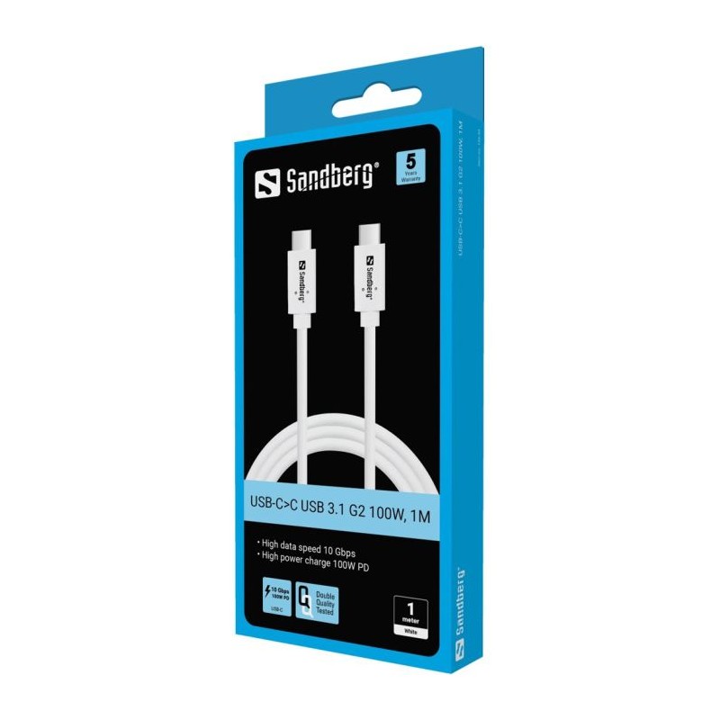 Kabel Sandberg USB-C/C 3.1, 100W, 1m
