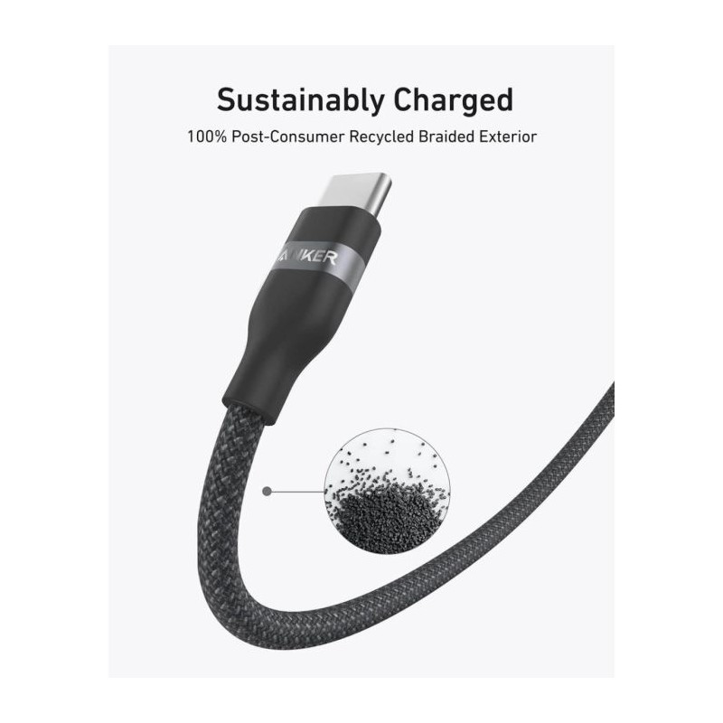 Kabel Anker A82E2H11 USB-C/C, 240W, 0,9m, črn