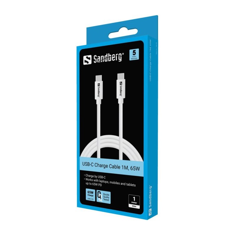 Kabel Sandberg USB-C, 65W, 1m