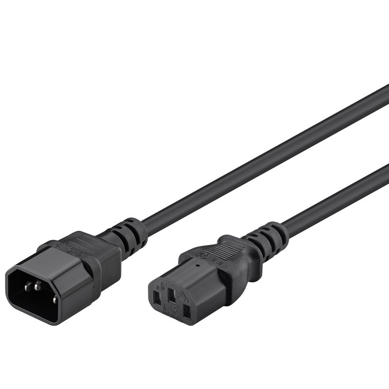 Podaljševalni kabel GOOBAY C13/C14, 250V(AC), 3m, črn