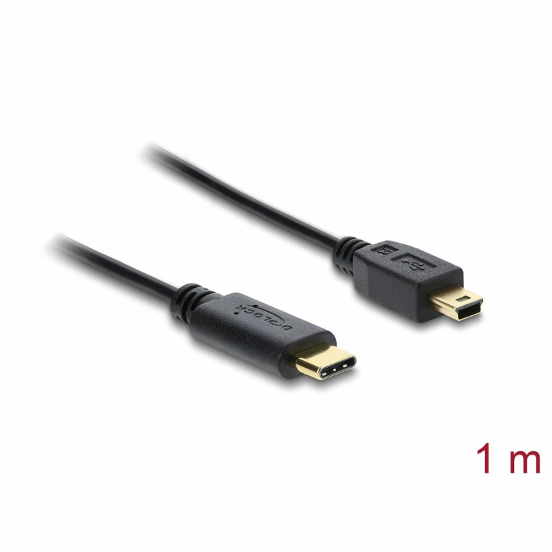 Kabel Delock USB 2.0 C/Mini-B, 1m, črn