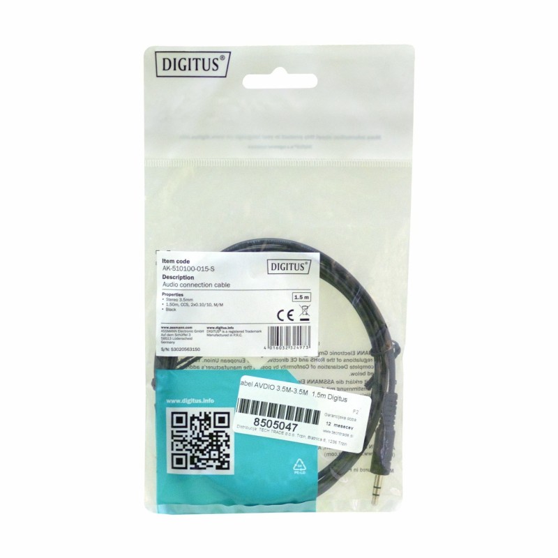 Kabel AVDIO 3.5M-3.5M 1,5m Digitus