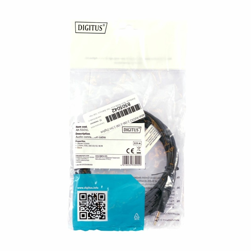 Kabel AVDIO 3.5M-3.5M 2.5m Digitus