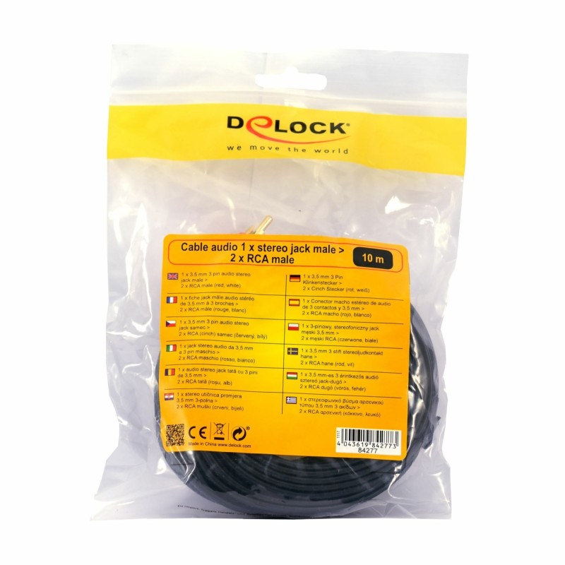 Kabel AVDIO 3.5M-2xChinch M 10m Delock