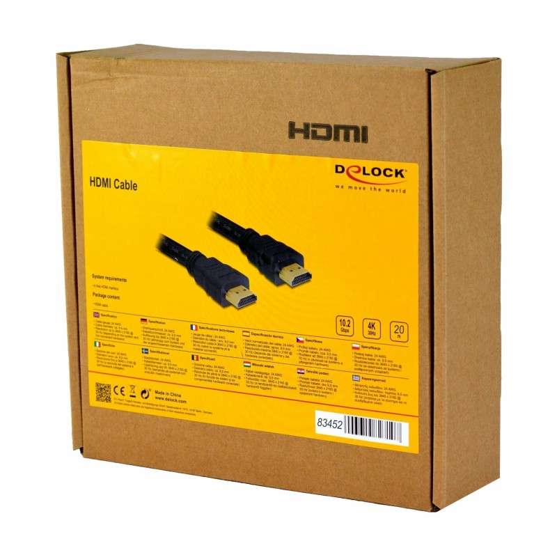 Kabel HDMI - HDMI 20m z mrežno povezavo Delock High Speed