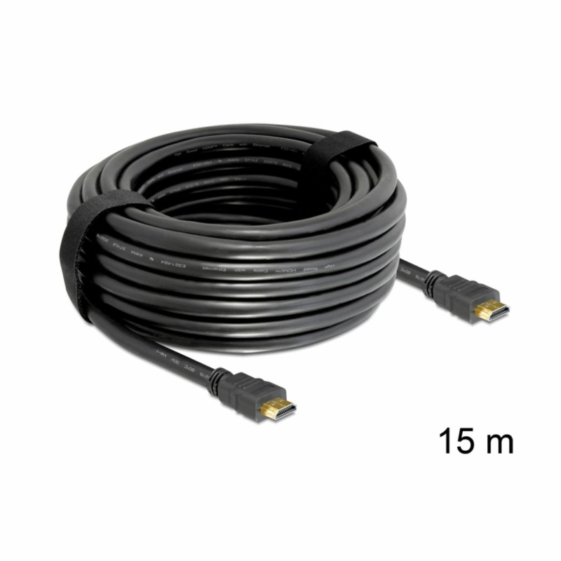 HDMI kabel z mrežno povezavo 15m Delock črn High Speed