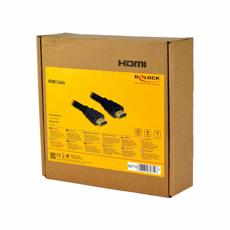 HDMI kabel z mrežno povezavo 15m Delock črn High Speed