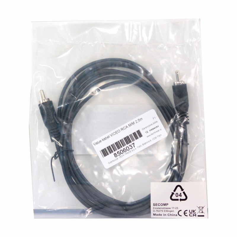 Kabel VIDEO RCA M/M 2,5m Value