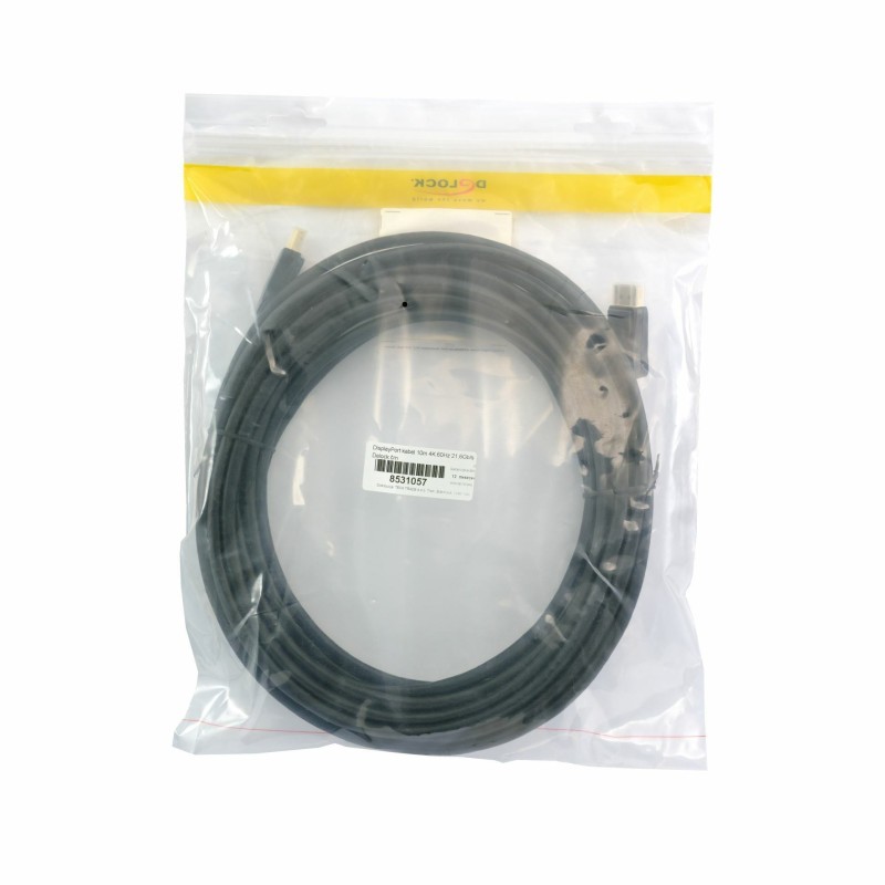 DisplayPort kabel 10m 4K 60Hz 21,6Gb/s Delock črn