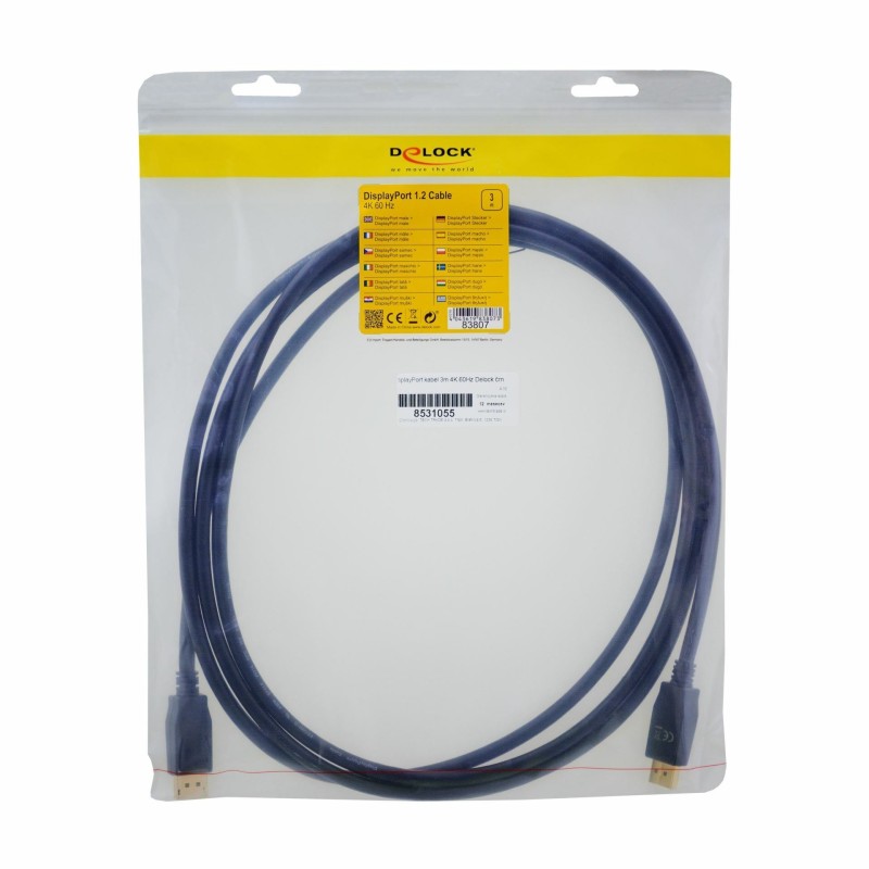 Kabel DisplayPort 3m Delock, črn