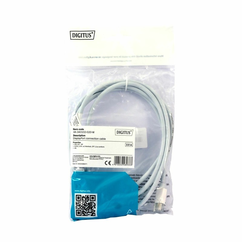 DisplayPort - DisplayPort mini kabel 2m bel