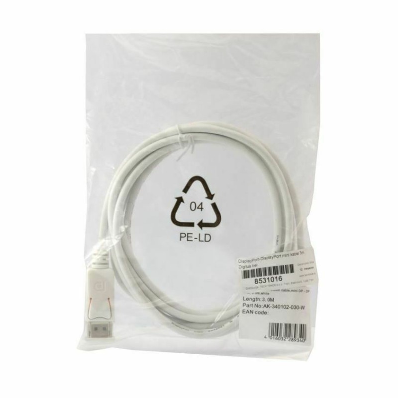 DisplayPort - DisplayPort mini kabel 3m