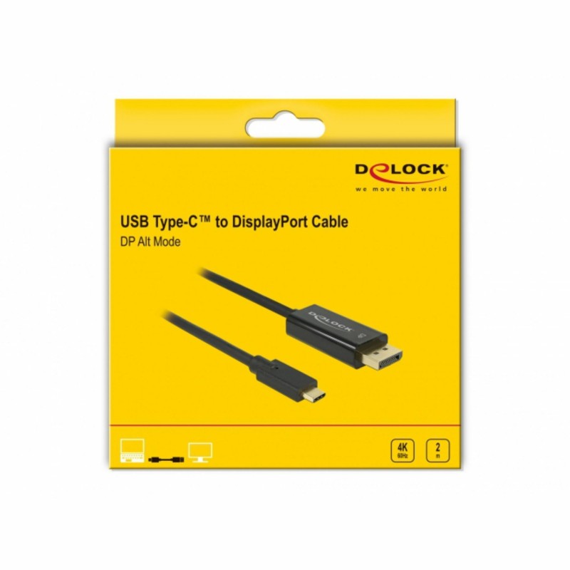 Kabel DisplayPort - USB Tip C 2m 4K 60Hz Delock