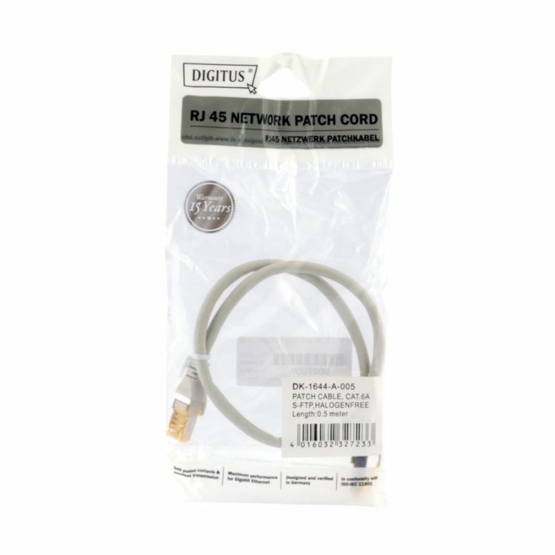 Kabel SFTP CAT.6A 0.5m siv Digitus LSOH