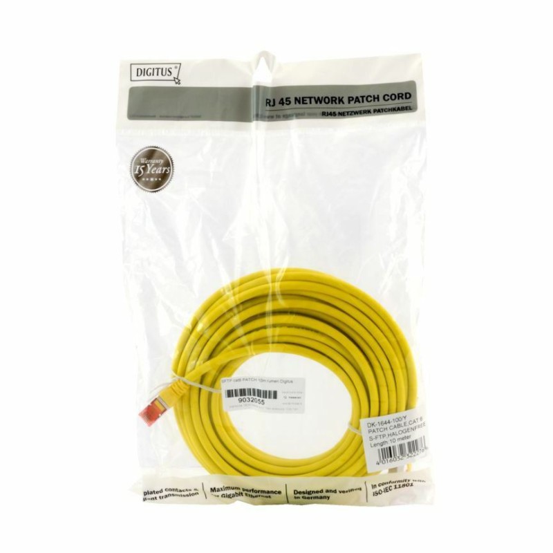 Priključni kabel za mrežo Cat6 S/FTP 10m Digitus rumen