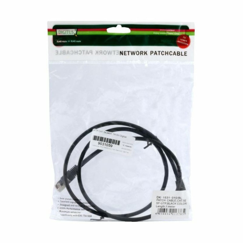 Priključni kabel za mrežo Cat5e FTP 1m črn