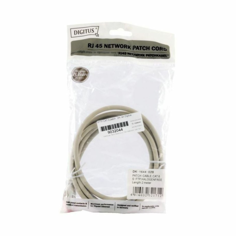 Priključni kabel za mrežo Cat6 S/FTP 2m siv