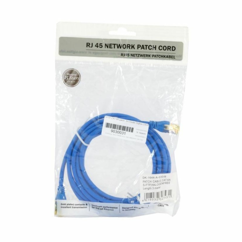 Kabel SFTP CAT.6A 3m moder Digitus LSOH