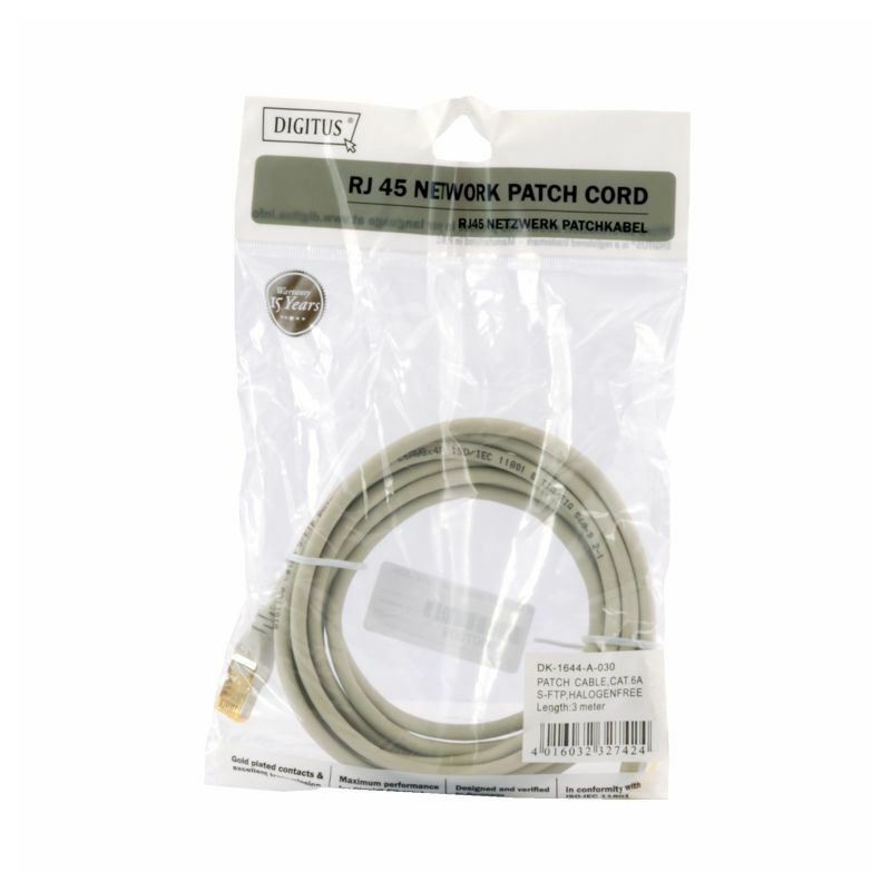 Kabel SFTP CAT.6A 3m siv Digitus LSOH