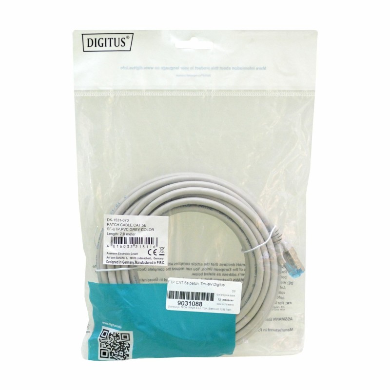 Priključni kabel za mrežo Cat5e 7m SFTP siv