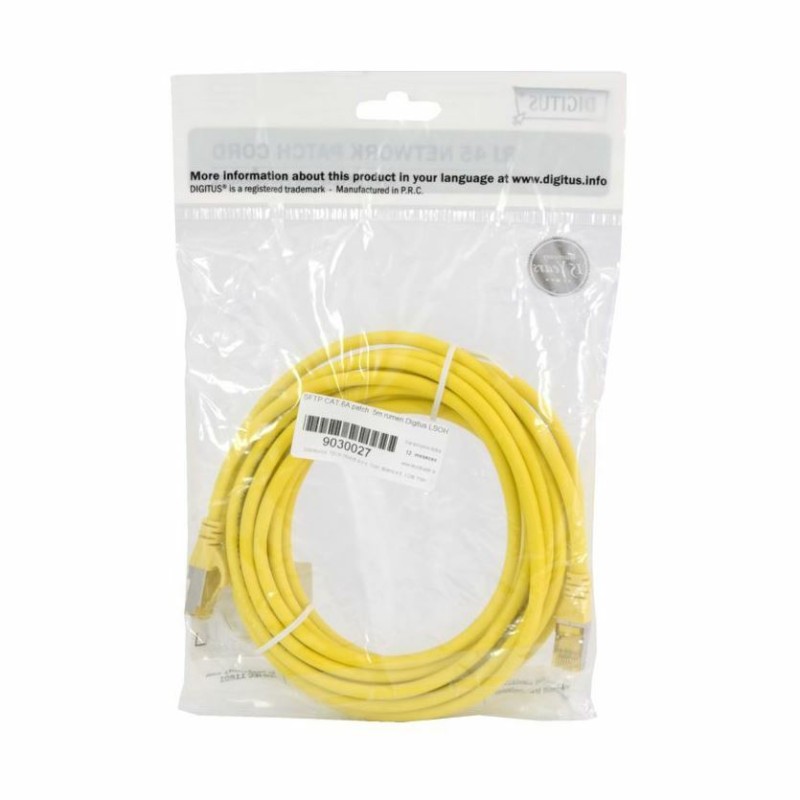 Priključni kabel za mrežo Cat6A sFTP 5m rumen