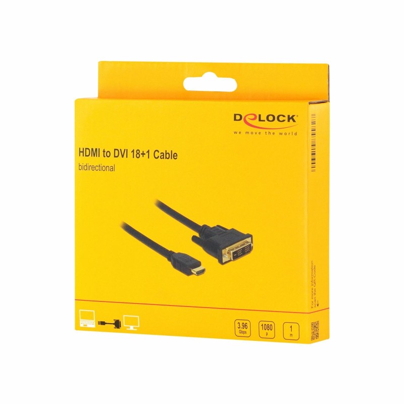 HDMI-DVI-D 18+1 kabel 1m Delock