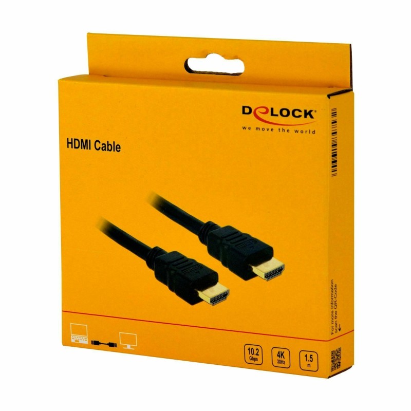 Kabel HDMI z mrežno povezavo 1,5m Delock High Speed Ultra HD 4K, črn