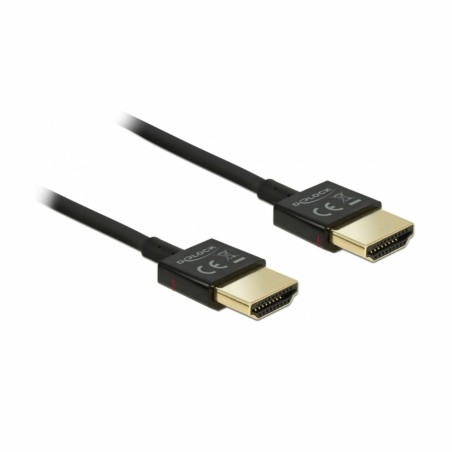 Kabel HDMI z mrežno povezavo 1,5m Delock High Speed Ultra HD 4K Slim, črn