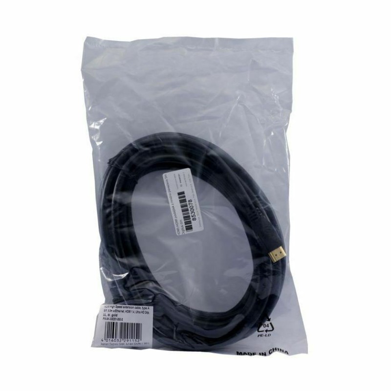 Kabel HDMI-HDMI podaljšek z mrežno povezavo 5m Digitus, črn