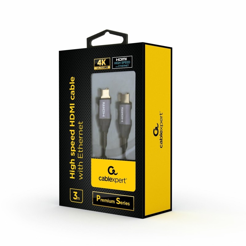 HDMI kabel z mrežno povezavo 3m Cablexpert črn High Speed 4K Premium