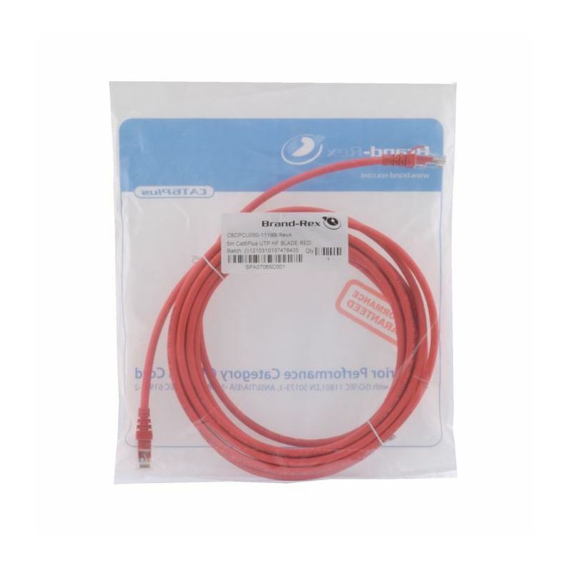 Kabel UTP CAT.6 patch 5m Leviton rdeč LSOH