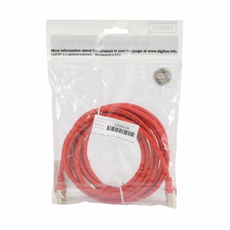 Kabel SFTP CAT.6A patch 3m rdeč Digitus LSZH