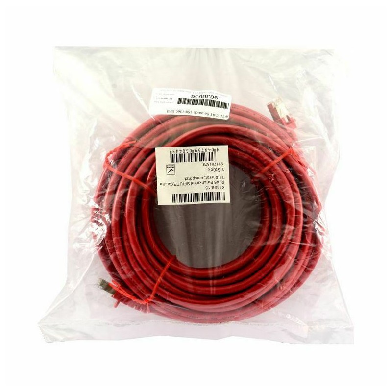 Kabel SFTP CAT.5e patch 15m rdeč EFB