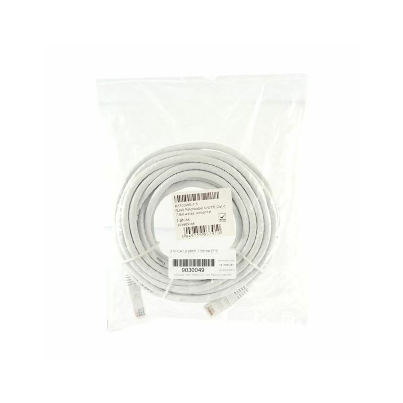 Kabel UTP CAT.6 patch 7,5m bel EFB