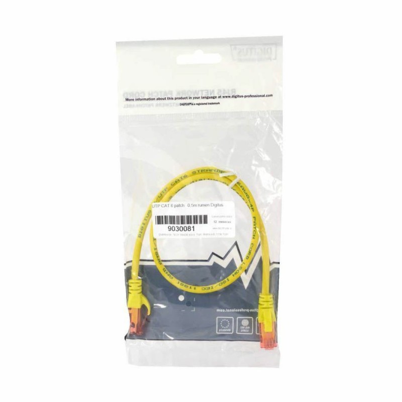 Kabel UTP CAT.6 patch 0,5m rumen Digitus