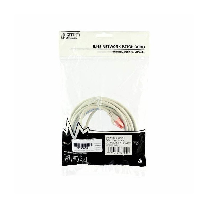 Kabel UTP CAT.6 patch 5m bel Digitus