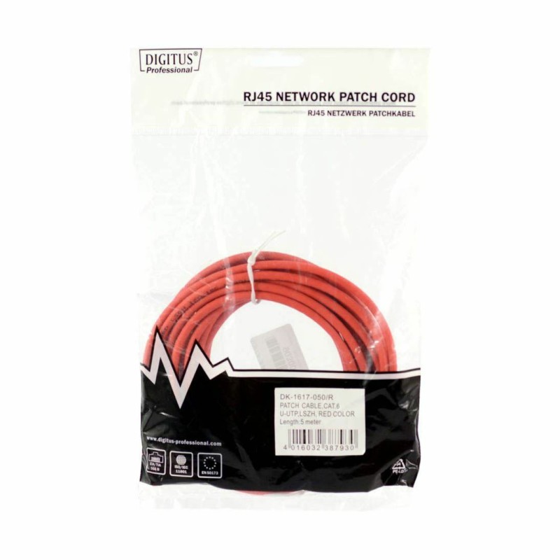 Kabel UTP CAT.6 patch 5m rdeč Digitus