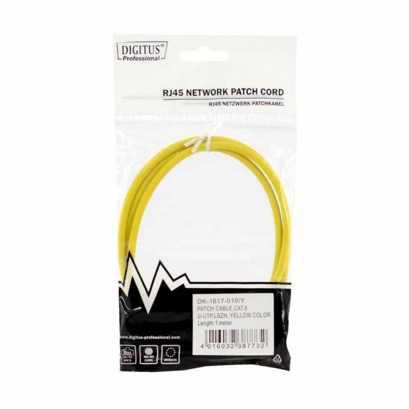 Kabel UTP CAT.6 patch 1m rumen Digitus