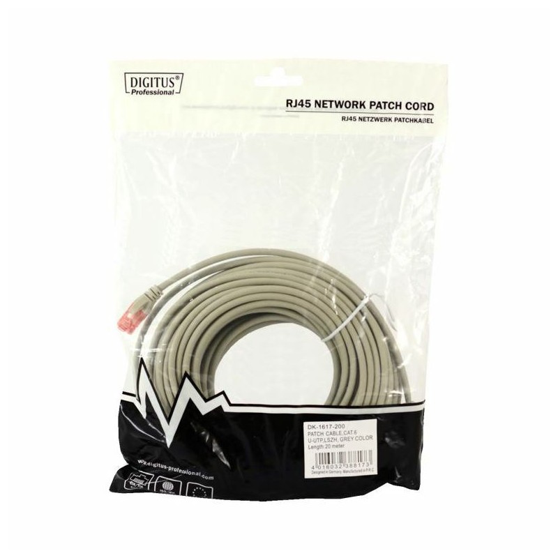 Kabel UTP CAT.6 patch 20m siv Digitus