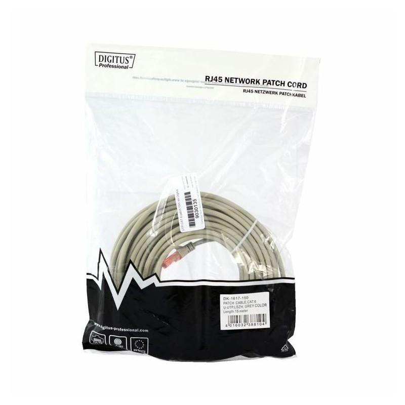 Kabel UTP CAT.6 patch 15m siv Digitus