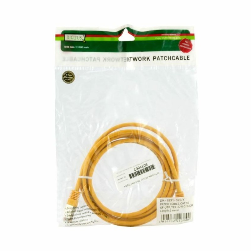 Kabel SFTP CAT.5e patch 2m rumen Digitus