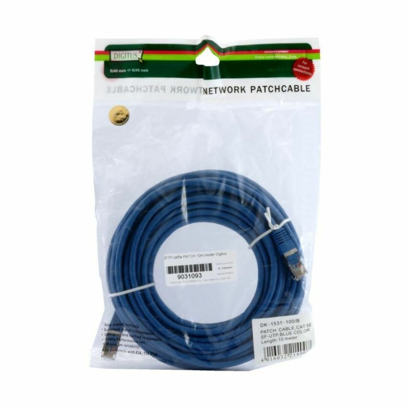 Kabel SFTP CAT.5e patch 10m moder Digitus