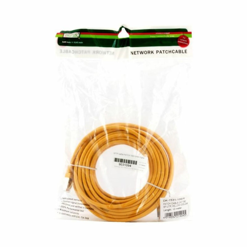 Kabel SFTP CAT.5e patch 10m rumen Digitus
