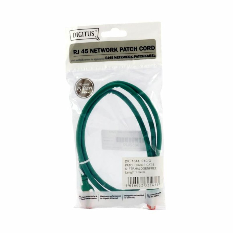 Kabel SFTP CAT.6 patch 1m zelen Digitus