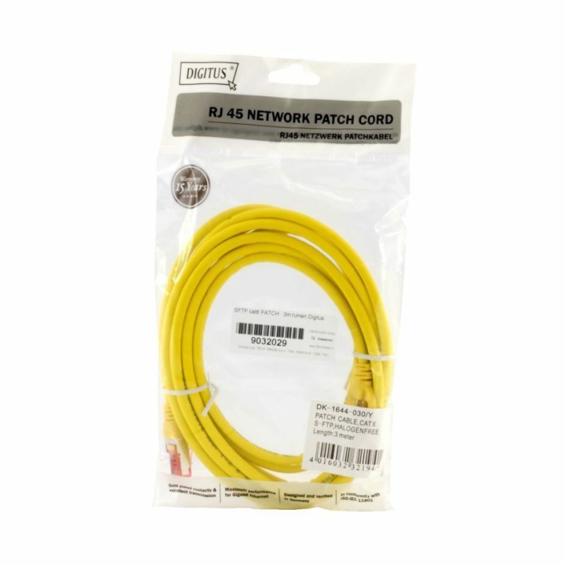 Kabel SFTP CAT.6 patch 3m rumen Digitus